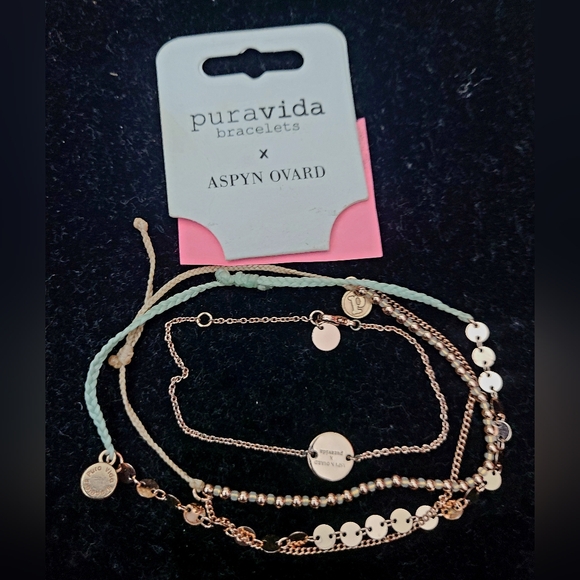 NEW Pura Vida "THE ROSE GOLD RUSH PACK" BY ASPYN OVARD Dainty Small Bracelet Set - Picture 4 of 4